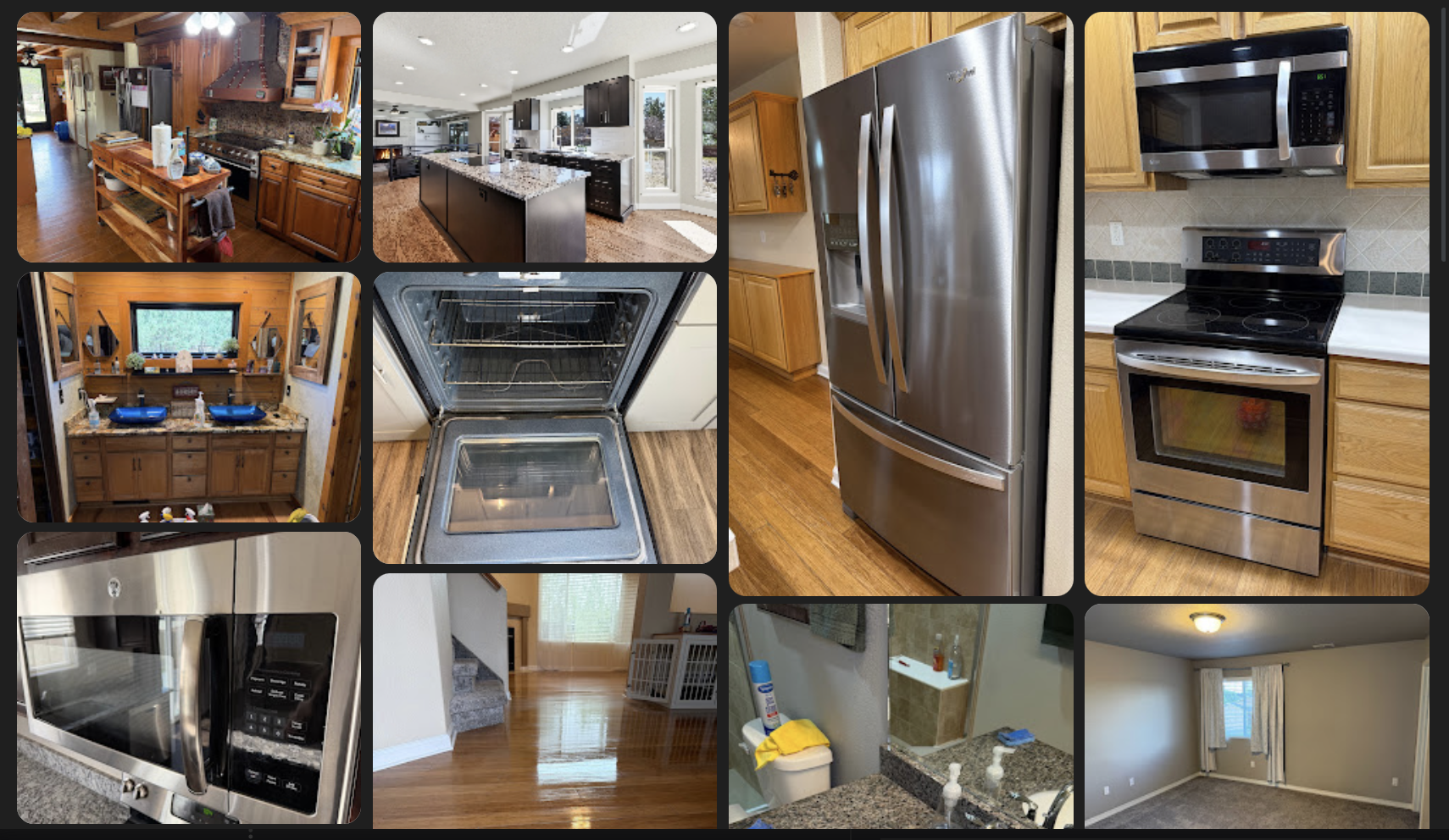 Recent house cleaning, deep cleaning, and move-out cleaning projects by Always Sparkle Cleaners in Colorado Springs